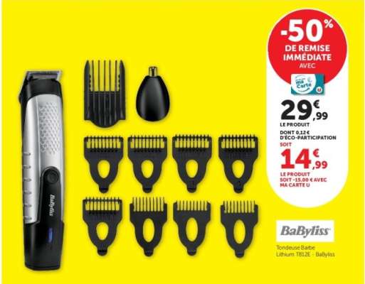 Tondeuse Barbe Lithium T812E - Babyliss