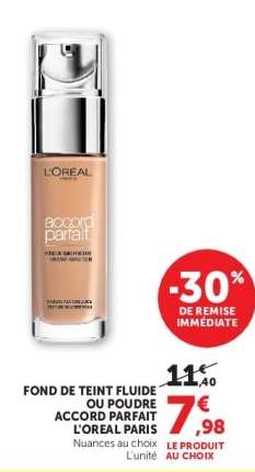 Fond de Teint Fluide ou Poudre Accord Parfait L'Oréal Paris