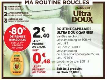 ROUTINE CAPILLAIRE ULTRA DOUX GARNIER