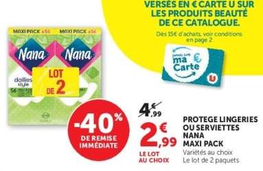 PROTEGE LINGERIES OU SERVIETTES NANA MAXI PACK
