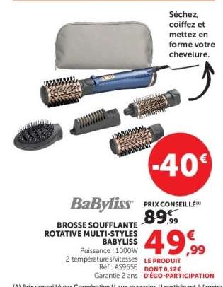 Brosse soufflante rotative multi-styles Babyliss