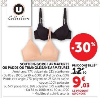 Soutien-gorge armatures ou padde ou triangle sans armatures