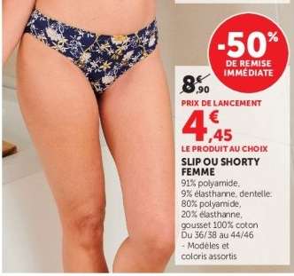 Slip ou Shorty Femme