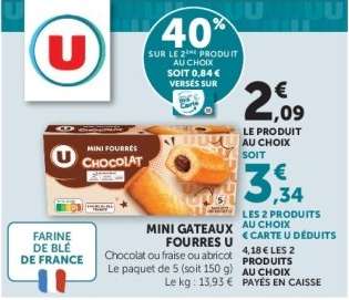 MINI GATEAUX FOURRES U