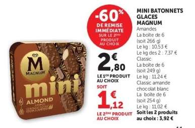 Mini Bâtonnets glacés MAGNUM