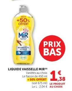 LIQUIDE VAISSELLE MIR