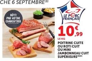 Poitrine cuite ou rôti cuit ou mini jambonneau cuit supérieurs