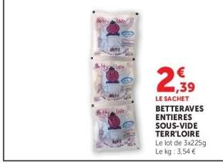 BETTERAVES ENTIÈRES SOUS-VIDE TERR'LOIRE