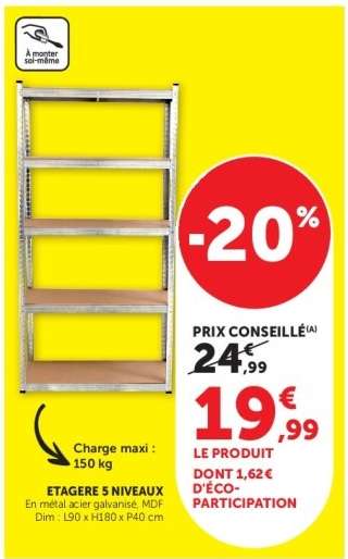 ÉTAGÈRE 5 NIVEAUX