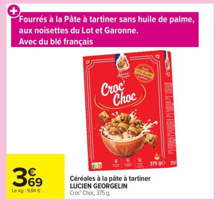 Céréales à la pâte à tartiner LUCIEN GEORGELIN