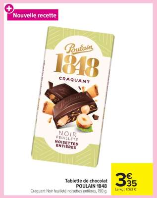 Tablette de chocolat POULAIN 1848