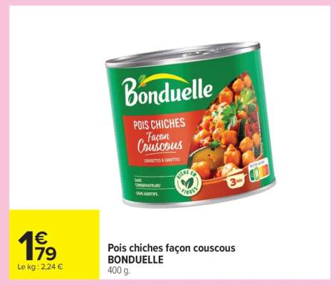 Pois chiches façon couscous BONDUELLE