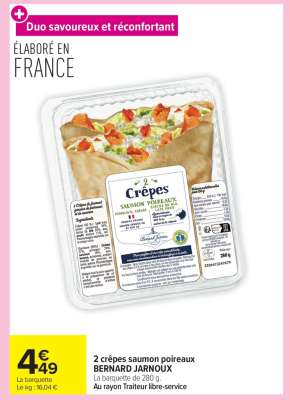 2 crêpes saumon poireaux BERNARD JARNOX