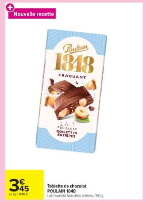 Tablette de chocolat POULAIN 1848
