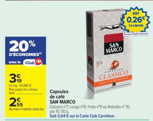 Capsules de café SAN MARCO