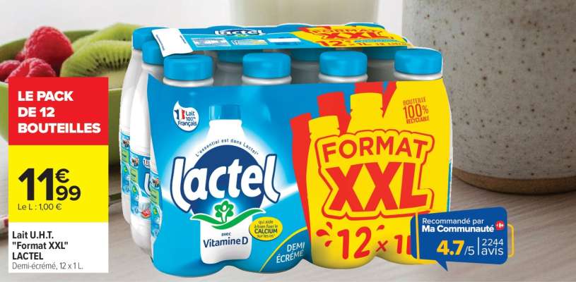 Lait U.H.T. "Format XXL" LACTEL