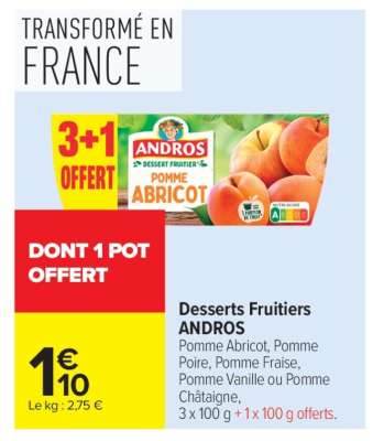Desserts fruitiers ANDROS