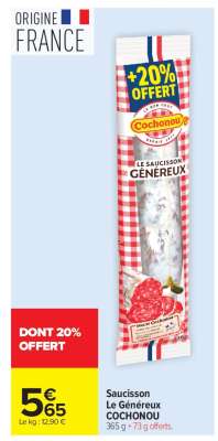 Saucisson Le Généreux COCHONOU