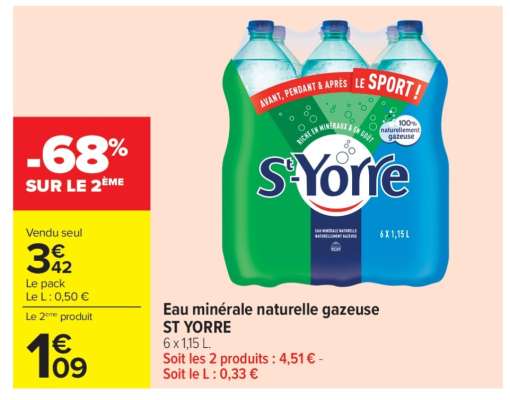 Eau Minérale Naturelle Gazeuse St Yorre