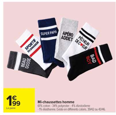 Mi-chaussettes homme