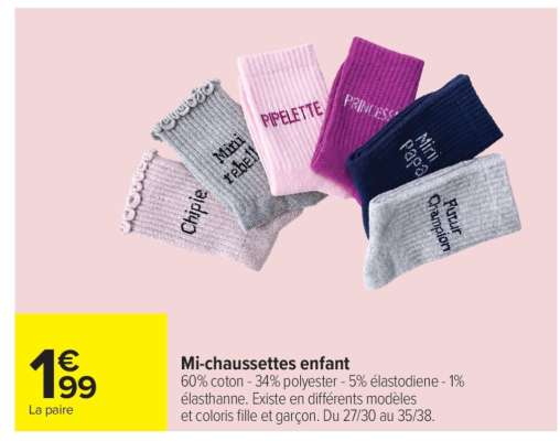 Mi-chaussettes enfant