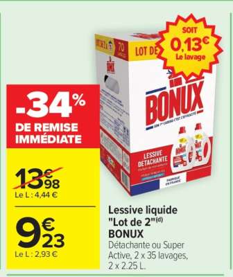 Lessive liquide "Lot de 2" BONUX