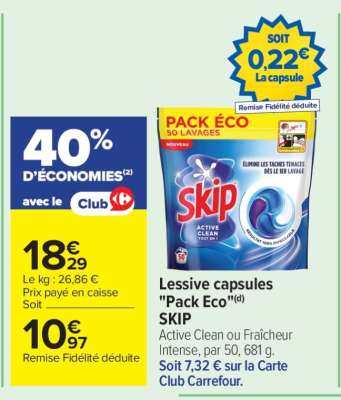 Lessive capsules «Pack Eco» SKIP