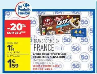 Crème dessert Pop'n Croc CARREFOUR SENSATION