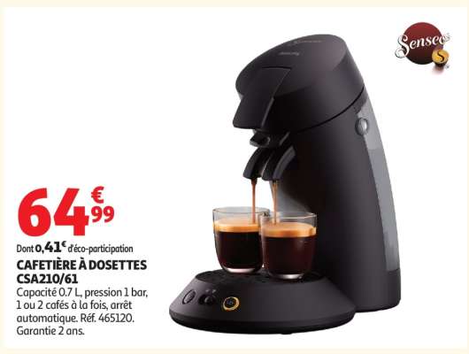 CAFETIÈRE À DOSETTES CSA210/61
