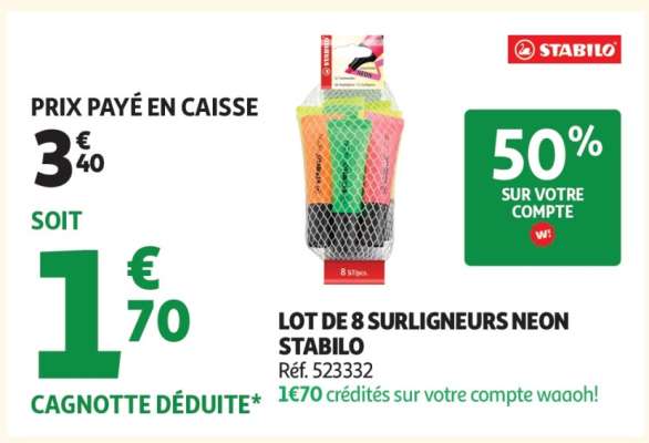 LOT DE 8 SURLIGNEURS NEON STABILO