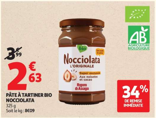 PÂTE À TARTINER BIO "NOCCIOLATA"