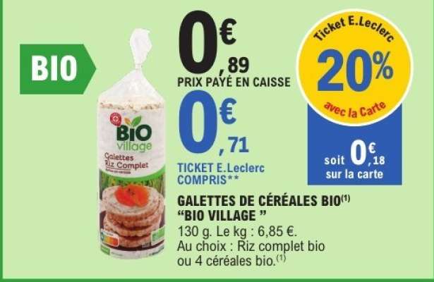 GALETTES DE CÉRÉALES BIO 'BIO VILLAGE'