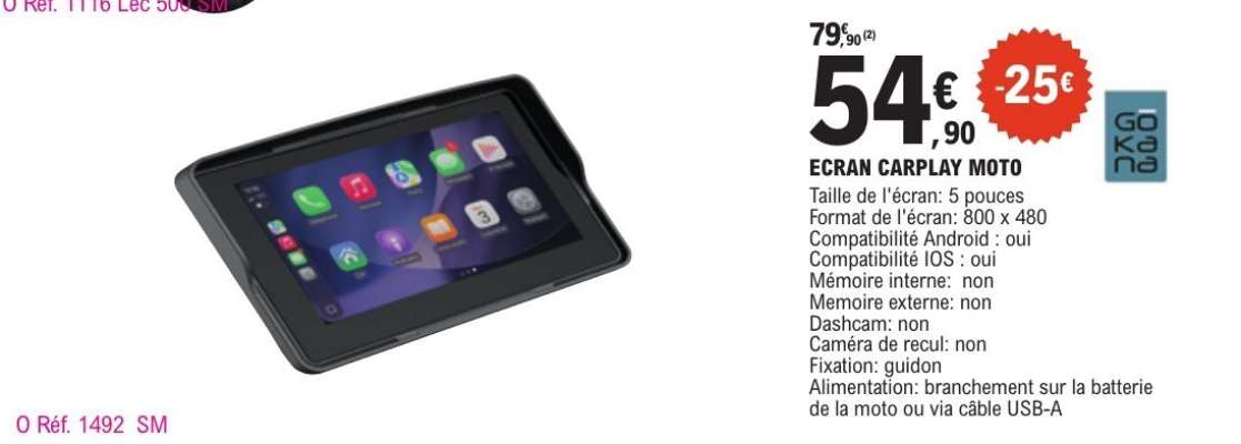 ECRAN CARPLAY MOTO
