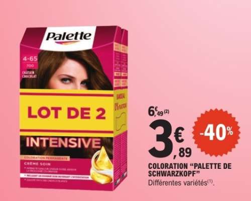 COLORATION "PALETTE DE SCHWARZKOPF"