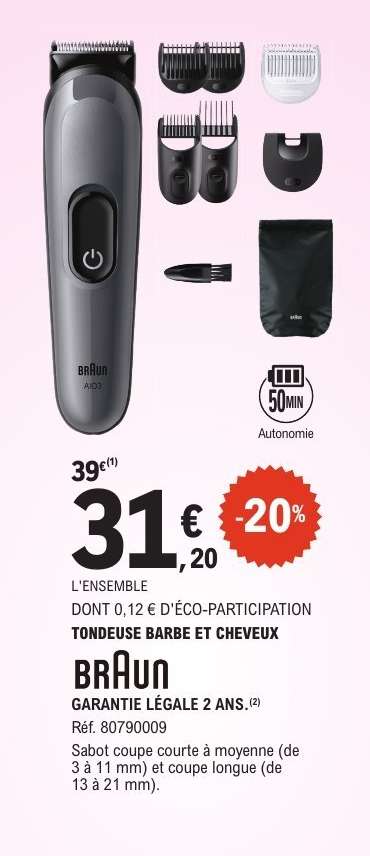 Tondeuse barbe et cheveux