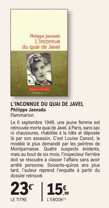 L'INCONNUE DU QUAI DE JAVEL