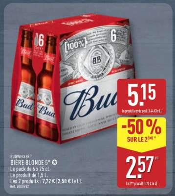 BUDWEISER® BIÈRE BLONDE 5°