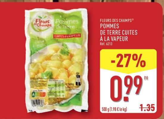FLEURS DES CHAMPS Pommes de terre cuites à la vapeur