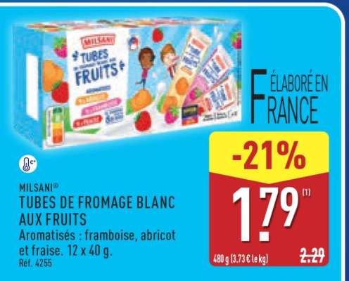 MILSANI TUBES DE FROMAGE BLANC AUX FRUITS