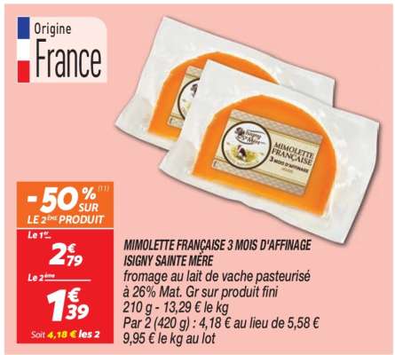 Mimolette Française 3 Mois d'Affinage Isigny Sainte Mère