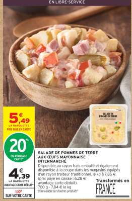 SALADE DE POMMES DE TERRE AUX ŒUFS MAYONNAISE INTERMARCHÉ
