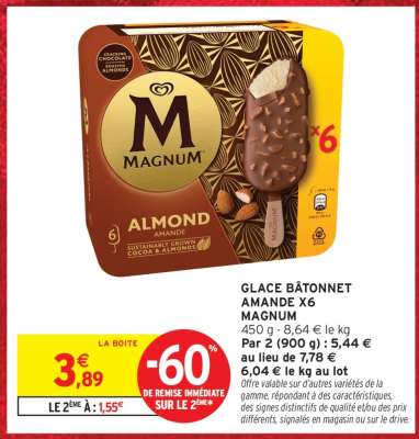 GLACE BÂTONNET AMANDE X6 MAGNUM