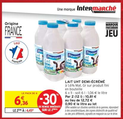 Lait UHT Demi-Écrémé