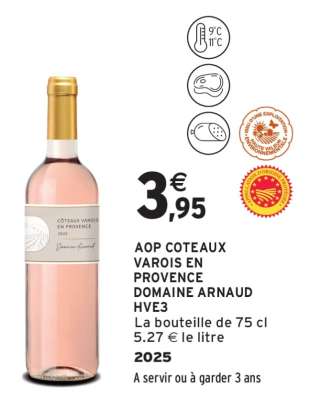 AOP COTEAUX VAROIS EN PROVENCE DOMAINE ARNAUD HVE3