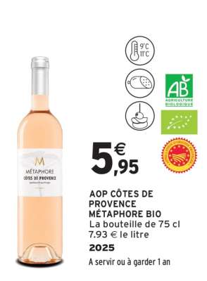 AOP CÔTES DE PROVENCE MÉTAPHORE BIO