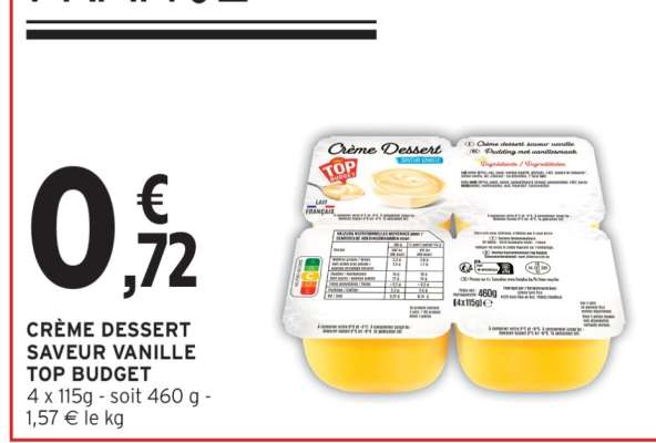CRÈME DESSERT SAVEUR VANILLE TOP BUDGET