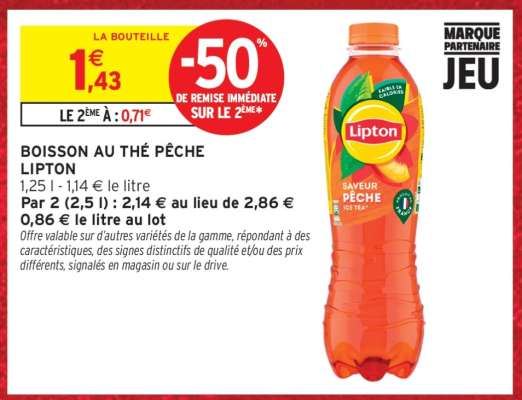 Boisson au thé pêche Lipton