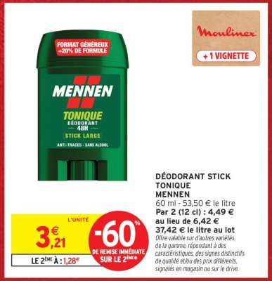 DÉODORANT STICK TONIQUE MENNEN