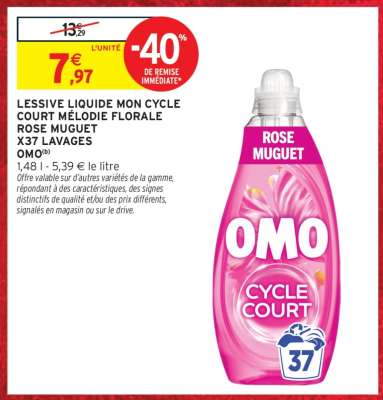 Lessive Liquide Mon Cycle Court Mélodie Florale Rose Muguet