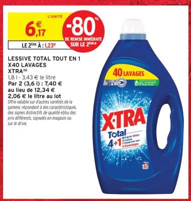 LESSIVE TOTAL TOUT EN 1 X40 LAVAGES XTRA